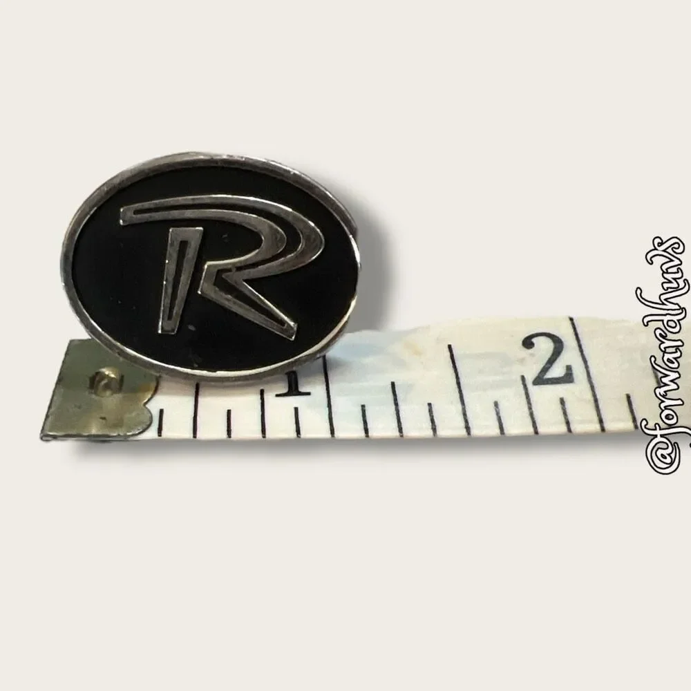 Vintage Oval Silver Tone Hickok “R” Cufflinks